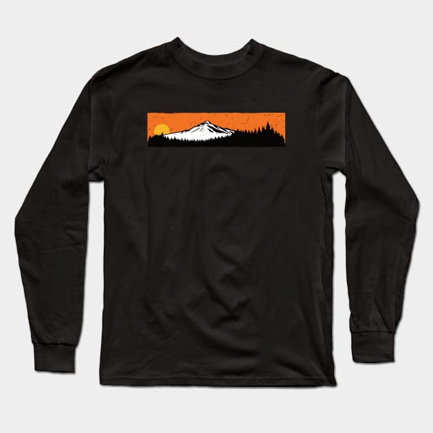 Mount Hood Sunset Long Sleeve T-Shirt by M. Pidgeon Design